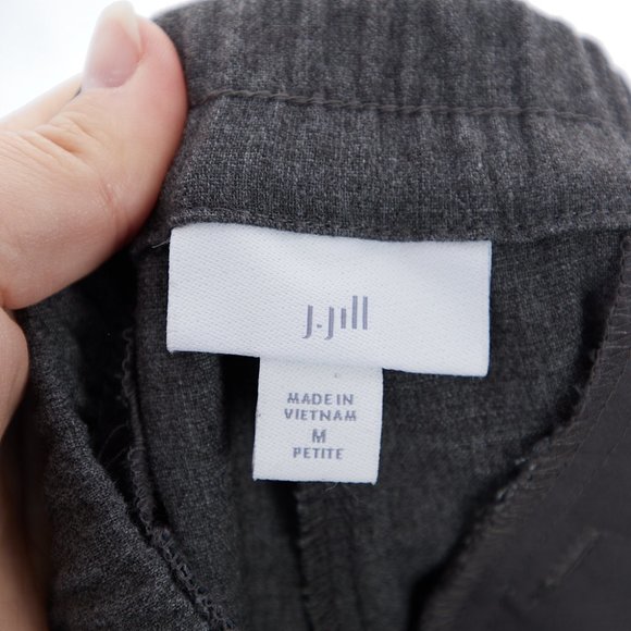 J Jill Gray Cropped Pants With Tie Size Medium - Picture 7 of 8